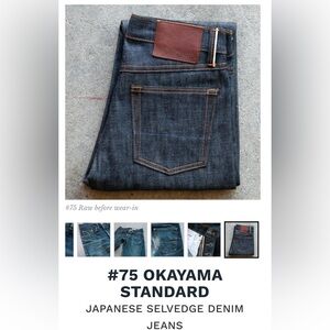 Like new Gustin #75 Okayama Standard Japanese selvedge denim